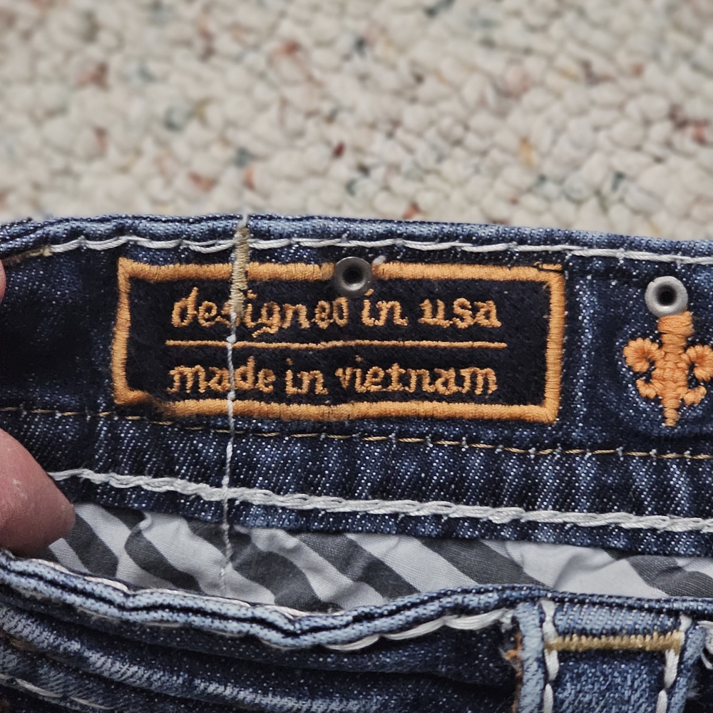 Rock Revival Dark Blue Distressed Skinny Jeans - Picture 10 of 12